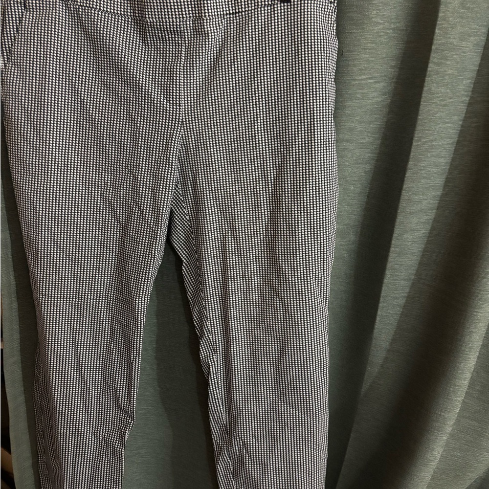 Alfani Black and White Checkered Trousers